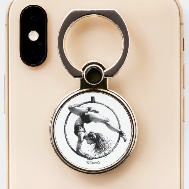 Aerial Hoop Lyra Name Phone Ring Stand (Close Up)
