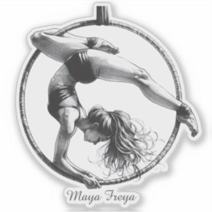 Aerial Hoop Lyra Name Sticker