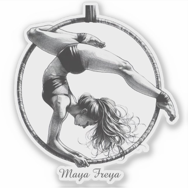 Aerial Hoop Lyra Name Sticker (Front)