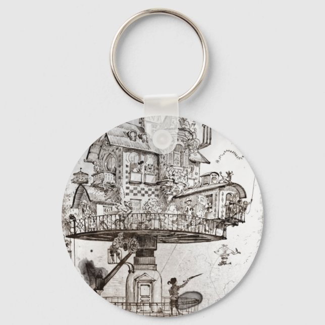Aerial House Maison Tournante Keychain (Front)
