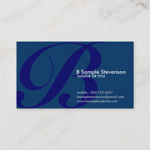 Customizable aerial initial : blue business card