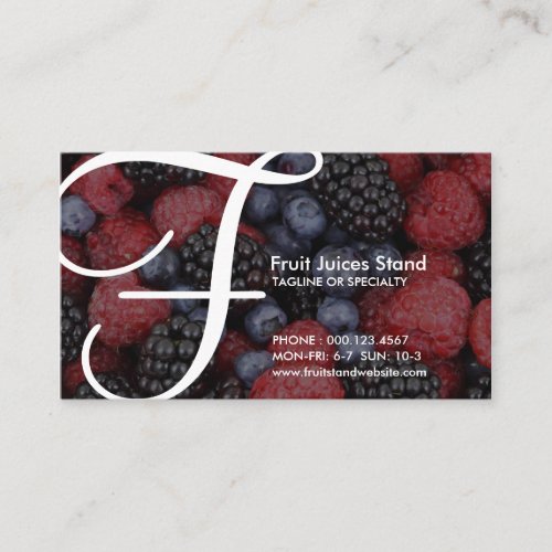 aerial initial FRUIT STAND coupon Loyalty Card