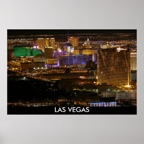 Aerial Las Vegas Strip at Night _ High Altitude Poster