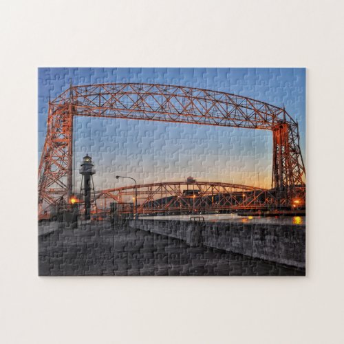 Aerial Lift Bridge and Lighthouse Duluth Minnesota Jigsaw Puzzle