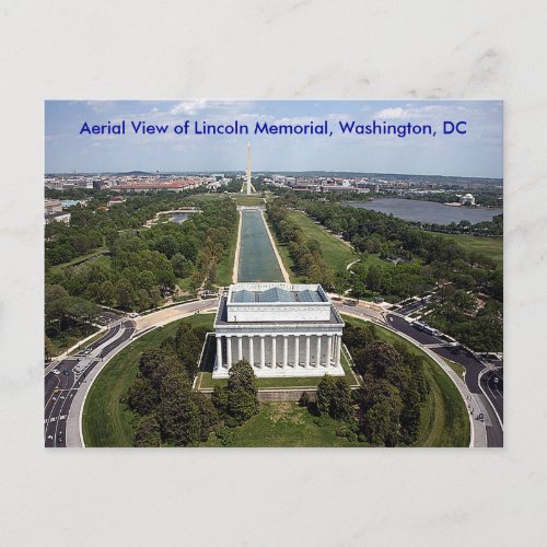 Aerial Lincoln Memorial Washington DC Sympathy Postcard