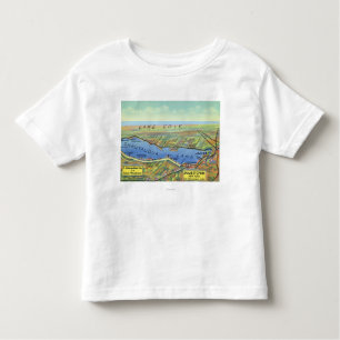 Aerial Map of Lake and Surrounding Towns Toddler T-shirt