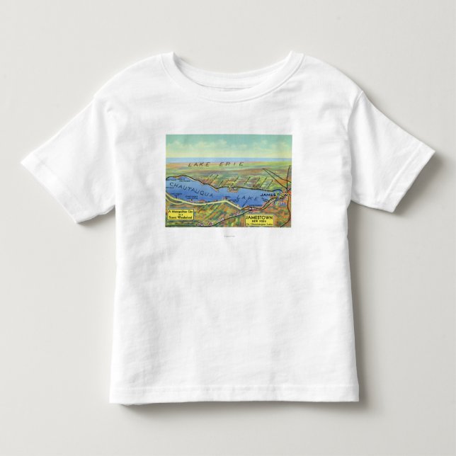 Aerial Map of Lake and Surrounding Towns Toddler T-shirt (Front)