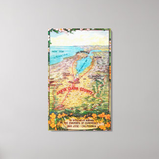 Aerial Map of Santa Clara County Canvas Print