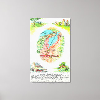 Aerial Map of Santa Clara County with Sites Canvas Print