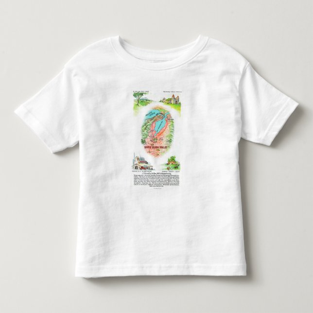 Aerial Map of Santa Clara County with Sites Toddler T-shirt (Front)
