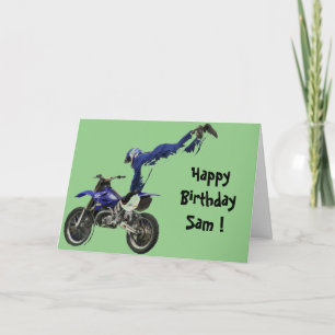 aerial moto-cross birthday card