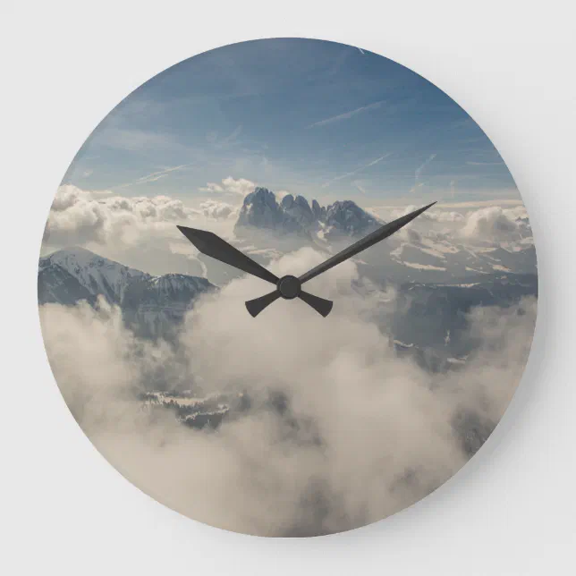 aerial mountain large clock | Zazzle