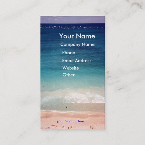 Aerial Ocean Aquamarine Blue Beach Business Card