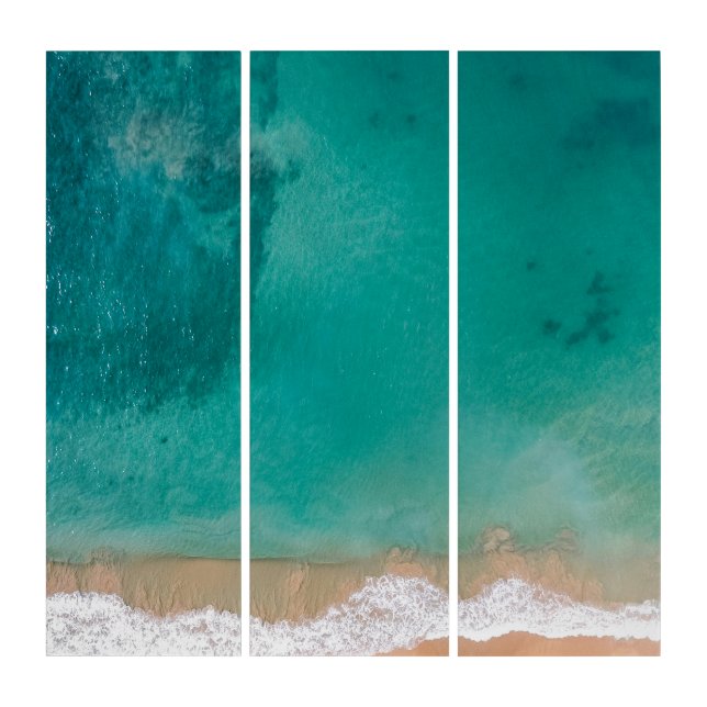Aerial Ocean View AcryliPrint Triptych Wall Art (Front)