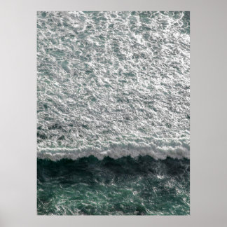 Aerial Ocean Wave Foam - Dramatic Coastal Water Ph Poster