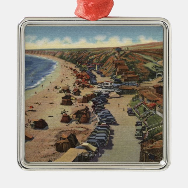 Aerial of Crystal Cove Metal Ornament (Front)