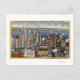 Aerial of Downtown, Bay Bridge View Postcard