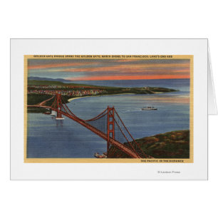 Aerial of Golden Gate Bridge & Bay Area Cards