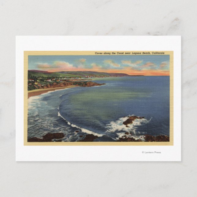 Aerial of the Coves Along the Coast Postcard (Front)