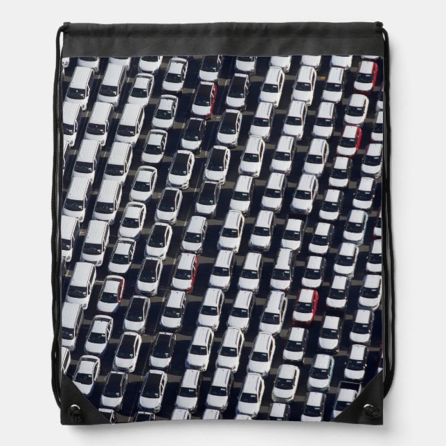 Aerial over Car Lot Drawstring Bag (Front)