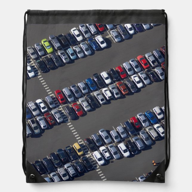 Aerial over Parking Lot Drawstring Bag (Front)