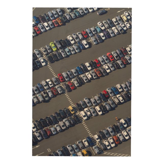 Aerial over Parking Lot Wood Wall Art (Front)