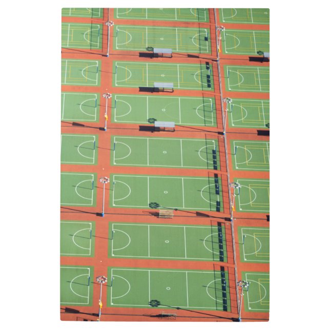 Aerial Over Tennis Courts Metal Print (Front)