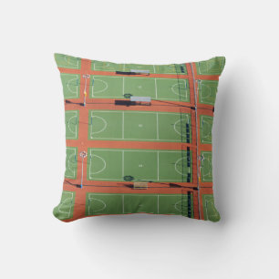 Aerial Over Tennis Courts Throw Pillow