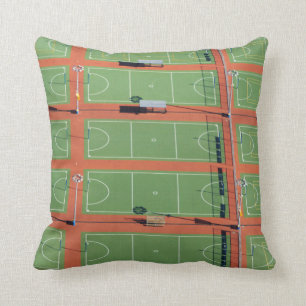Aerial Over Tennis Courts Throw Pillow