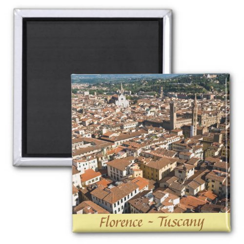 Aerial panoramic view of Florence _ Tuscany Italy Magnet