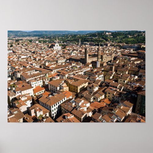 Aerial panoramic view of Florence _ Tuscany Italy Poster