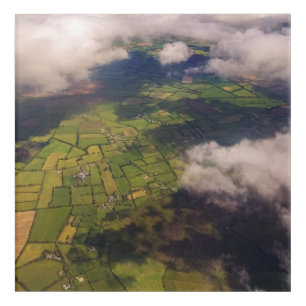 Aerial Patchwork of Irish Farmland and Clouds Acrylic Print