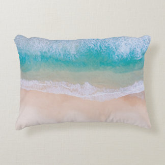 AERIAL PHOTO OF BODY OF WATER ACCENT PILLOW