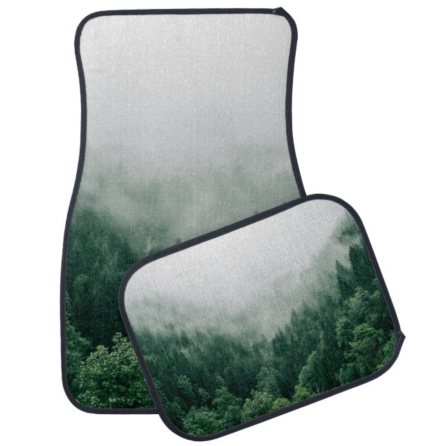 AERIAL PHOTO OF GREEN TREES CAR FLOOR MAT (Set)