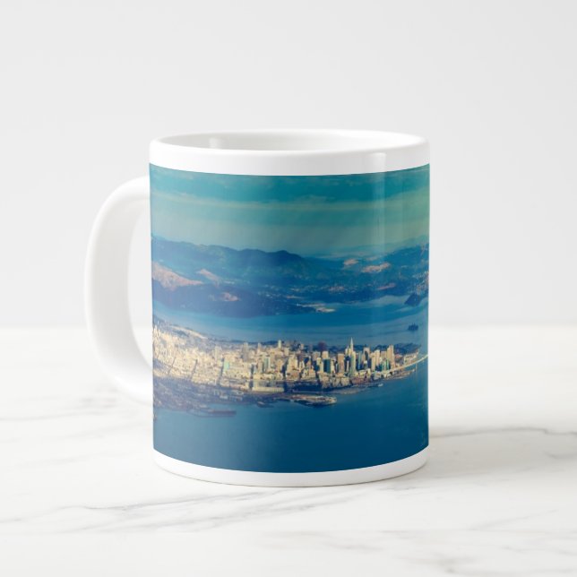 Aerial photograph of the San Francisco Bay Giant Coffee Mug (Front Left)