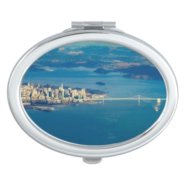 Aerial photograph of the San Francisco Bay Makeup Mirror (Front)