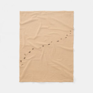 Aerial photography of footprints in the sand fleece blanket