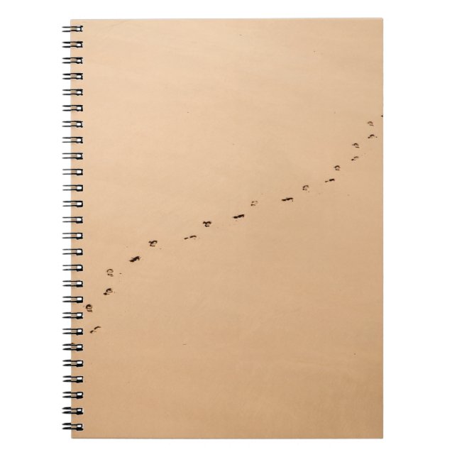 Aerial photography of footprints in the sand notebook (Front)