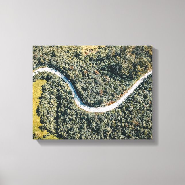aerial photography of gray road canvas print (Front)