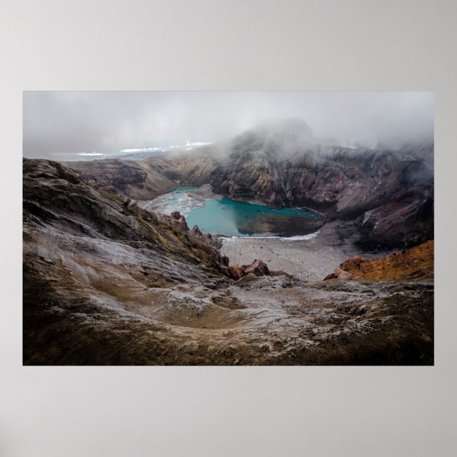 AERIAL PHOTOGRAPHY OF LAKE COVERED WITH FOGS POSTER (Front)