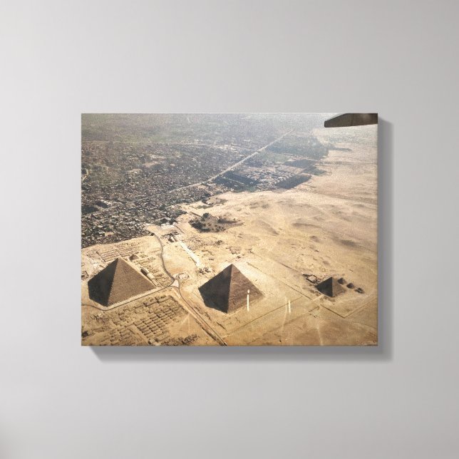 aerial photography of pyramids of Egypt Canvas Print (Front)