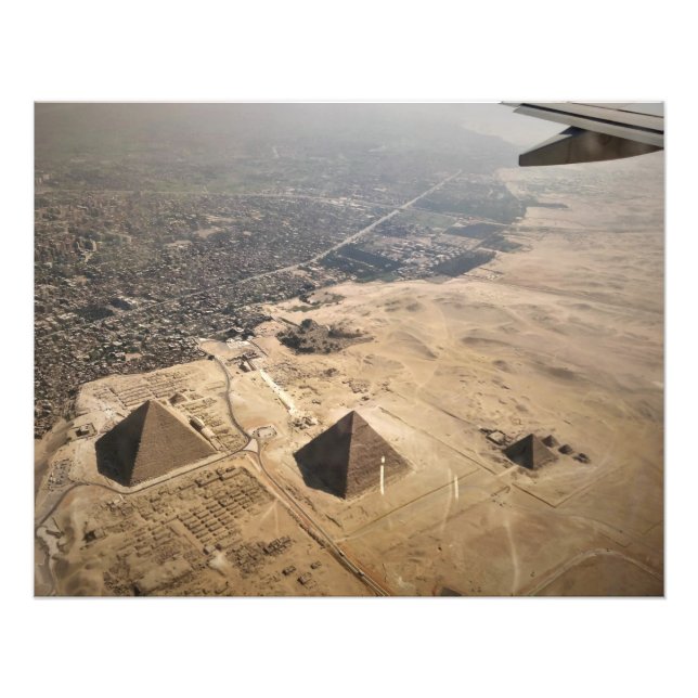 aerial photography of pyramids of Egypt Photo Print (Front)