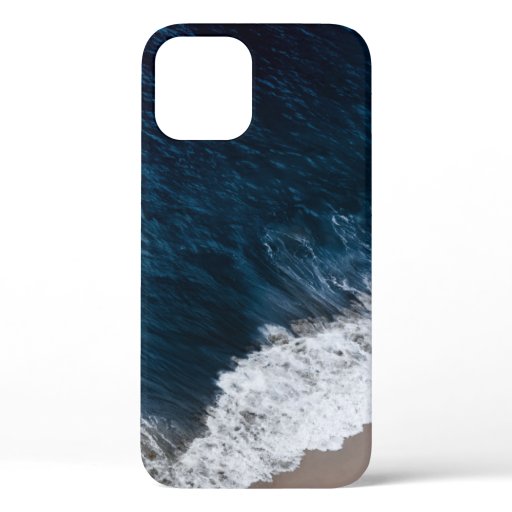 AERIAL PHOTOGRAPHY OF SEASHORE iPhone 12 CASE
