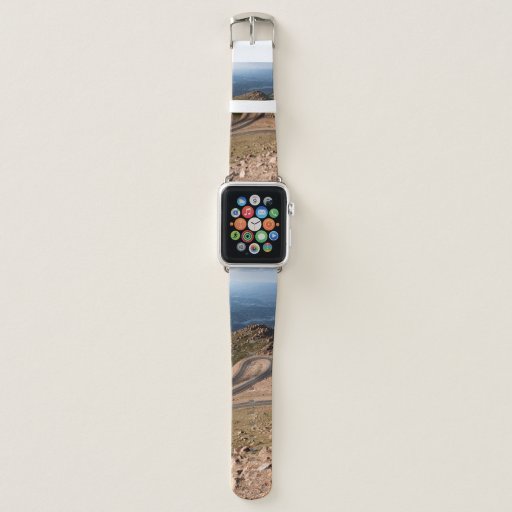 AERIAL PHOTOGRAPHY OF WINDING ROAD APPLE WATCH BAND