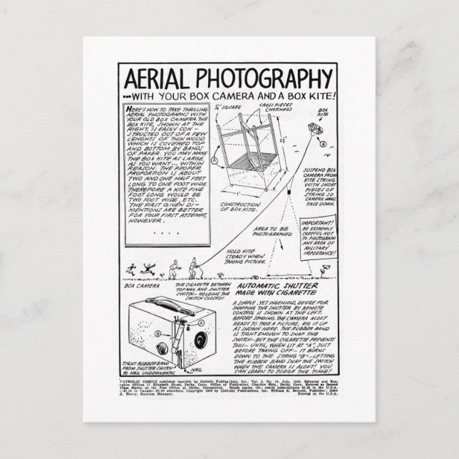 Aerial Photography With Box Camera Postcard (Front)