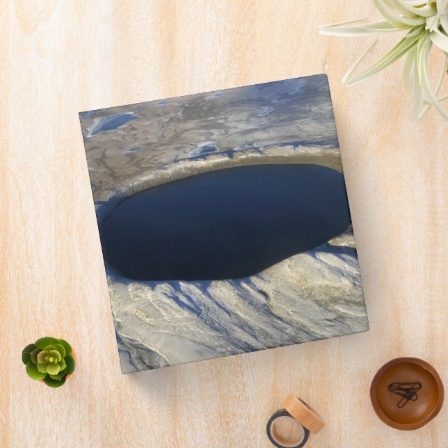 Aerial Pingualuit Crater, Quebec, Canada. 3 Ring Binder (In Situ)