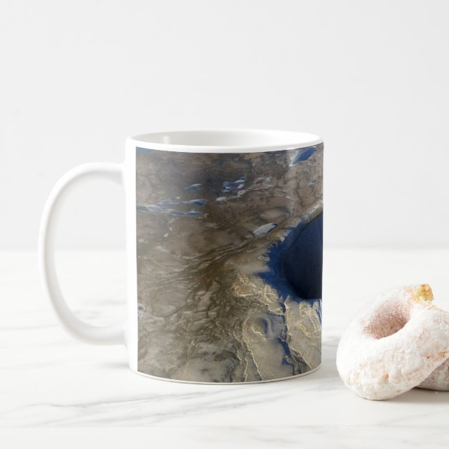 Aerial Pingualuit Crater, Quebec, Canada. Coffee Mug (With Donut)