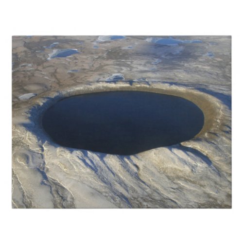 Aerial Pingualuit Crater Quebec Canada Faux Canvas Print