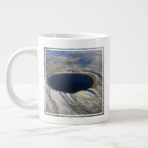 Aerial Pingualuit Crater, Quebec, Canada. Giant Coffee Mug