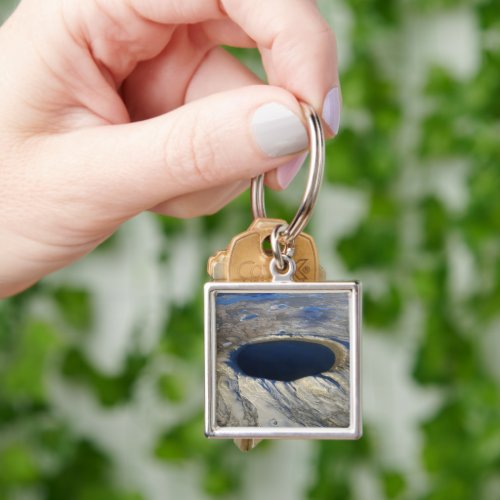 Aerial Pingualuit Crater Quebec Canada Keychain